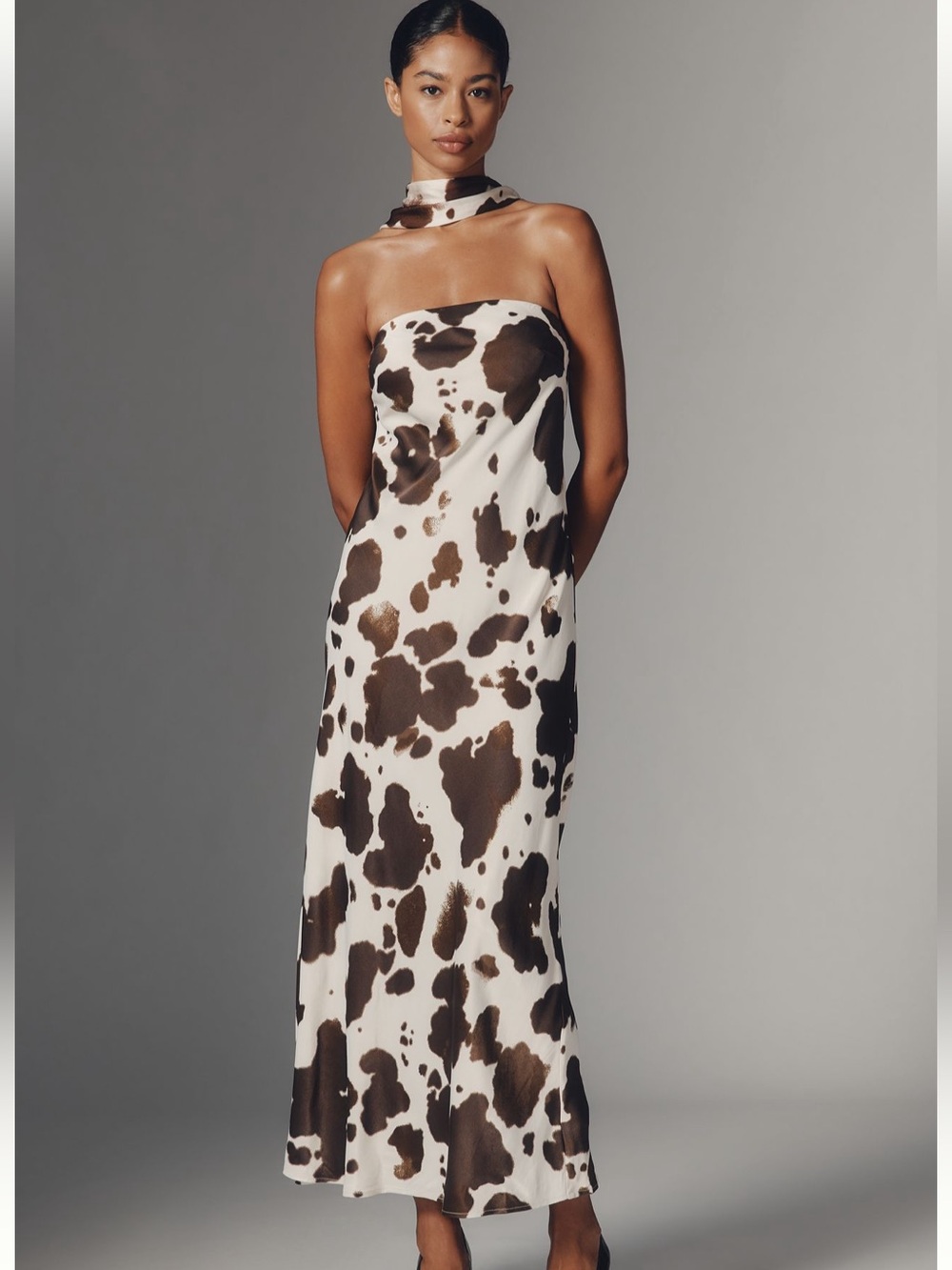 NWT! Anthropologie Cow Print Tilda Slip Dress